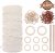 Jeteven Natural Macrame Cord 3mm Cotton Cord with 8pcs Wood Ring and 2 wooden stick for DIY Craft Plant Hangers Knitting