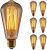 KINGSO 6 Pack E27 Edison Bulb Incandescent Vintage ST64 60W 220V