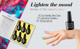 Lagunamoon Gel Nail Polish Set,Mixed 6 Colours Yellow Light Green Blue Purple Pink White Gel Nail Polish Soak Off UV LED Manicure Set Requires Drying Under Nail Lamp-Lighten the Mood.