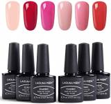 Lagunamoon Gel Nail Polish Set,Nude Pink Red Multi-Colours Manicure Set Soak Off UV LED Gel Nail Polish Requires Drying Under Nail Lamp,8mL Each Bottle.