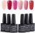 Lagunamoon Gel Nail Polish Set,Nude Pink Red Multi-Colours Manicure Set Soak Off UV LED Gel Nail Polish Requires Drying Under Nail Lamp,8mL Each Bottle.