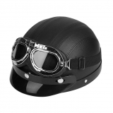 Leather Open Face Half Helmet