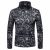 Leopard Print Long Sleeve High Collar Slim Male Undershirt