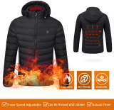 Lixada Heating Jacket Unisex USB Heating Coat Long Sleeves Electric Thermal Clothing with 3 Levles Temperature for Winter Fishing Hiking Skiing Skating