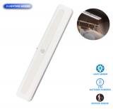 Motion Sensor Detected Light Battery-Powered Wardrobe 3 Brightness Modes Night Lights Stick-on Anywhere Lamp with Fixing Screws for Hanging on Wall Under Cabinet Cool White