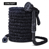 Ohuhu Expanding Garden Hoses, 50ft Extendable Hose with 8-Phase Nozzle for Car Washing, Garden Watering,Black 50ft/15m.