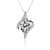 ONECK Silver Necklace for Women Ladies Jewellery 925 Sterling Silver Love Heart & The Eye of Lover Crystal Pendant Necklace with Jewellery Gift Box