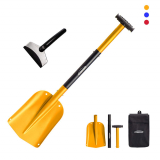 Overmont Snow shovel Ice Scraper Lightweight Aluminum Sport Utility Shovel Portable Collapsible Mud for Car, Camping, Garden