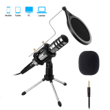 PC/Phone Microphone, EIVOTOR 3.5mm Professional Condenser Microphone Plug and Play