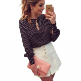 Polka Dot Chiffon Shirt Blouses