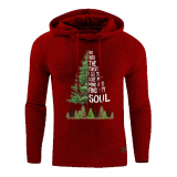 SCHOLIEBEN Mens Christmas Winter Casual Solid Color Long Sleeve Xmas Print Drawstring Hooded Jumper Pullover Top Blouse Sweatshirt Comfortable Stretchy Durable Holiday Outdoor Family Presents Gifts