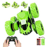 SGILE Toy Gift for 6-12 Years Old Kids – 360° Flip Remote Control Stunt Car Truck, 4WD 2.4Ghz High Speed Vehicle for Boys Girls, Green