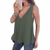 Sleeveless Solid Chiffon T-Shirt