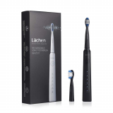 Sonic Rechargeable Electric Toothbrush with 5 Modes 2 Portable Replacement Heads for Oral Clean Build in 2-Min Timer IPX7 Waterproof Dentist Recommended from Lächen ST-017 Black.