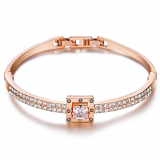 Spiritual Guidance Crystal Rose Gold Plated Ladies Bangle