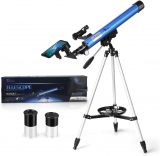 TELMU Kids Telescopes for Astronomy 50mm Aperture & 600mm Focal Length Portable Telescope with Adjustable Tripod and Finder Scope 30X & 48X Refractor For Beginners.