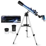 TELMU Telescope 60mm Aperture & 700mm Focal Length Refractor Telescope Kids and Astronomy Beginners, Travel Scope with Super lightweight Tripod, Finder Scope, and Phone Adapter.