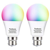 Torkase WiFi Smart Bulb, 9W (80W Equivalent), B22 Bayonet, RGBCW Multi Color Lamp, Remote Control and Voice Control Compatible with Amazon Alexa, Google Home, IFTTT, No Hub Required – 2PACK [Energy Class A++].