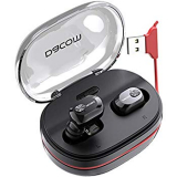 True Wireless Earphones, Dacom Bluetooth headphones 5.0 Deep Bass Stereo Sound,One-step pairing wireless earbuds,with 1100mAh Portable Charging Case 60 Hours Playtime for iPhone/Android (Black)