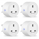 WiFi Smart Plug Outlet Compatible with Alexa, Google Home and IFTTT, SLITINTO Wireless Mini Smart Socket with Energy Monitoring, Timer, Remote Control from Anywhere (4 Pack).