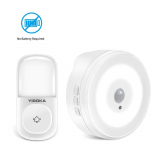 Wireless doorbell(no need batteries) + chime(with sensor night light function)