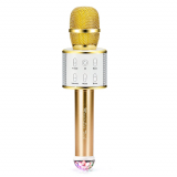 Wireless Karaoke Microphone, Handheld Bluetooth Speaker Player Cellphone Mic for Music Playing Singing at Home KTV Party Travel Outdoor, Adapt to Apple iPhone Android Smart Phone Pc Apps (Q8 Gold).