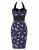 Women 50s Vintage Birds Halter Party Prom Bodycon Pencil Dress