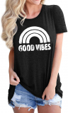 Women Good Vibes Rainbow T-Shirt