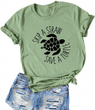 Women Skip A Straw Save A Turtle T Shirt