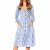 Women’s Dresses Long Sleeve Striped Midi Dress with Pockets V Neck Button Down Swing Dresses