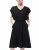 Women’s Summer V-Neck Button Down Ruffle Sleeveless with Belt A-Line Dress Elegant