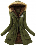 Womens Winter Faux Fur Collar Lined Thicken Jacket Parka Outerwear Warm Hooded Long Coat.