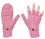 Women’s Winter Gloves Warm Wool Knitted Convertible Fingerless Mittens