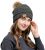 Womens Winter Rib Knitted Hat/Beanie with Chunky Faux Fur Bobble