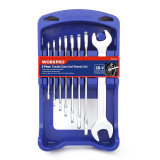 WORKPRO 8-Piece Double Open End Spanners, Metric Cr-V Wrench Set, 6mm to 22mm.