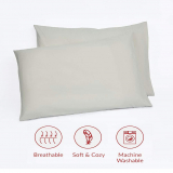 ZGJT Microfiber Pillowcase, 100% brushed Polyester pillowcase , supersoft and comfortable, Will not fade, envelope style 2 pack / 50×75cm Beige.