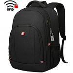 zhi wei Laptop Backpack,15.6 Inch Laptop Rucksack for Men and Women Anti Theft Water Resistant Computer Rucksack with USB/Headphone Slits, College School Travel Business Backpack Bag – Black